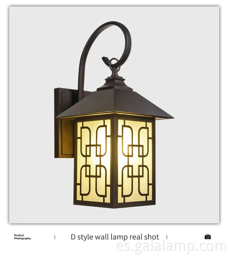 Elegante luz de pared LED europeo al aire libre para casas elegantes